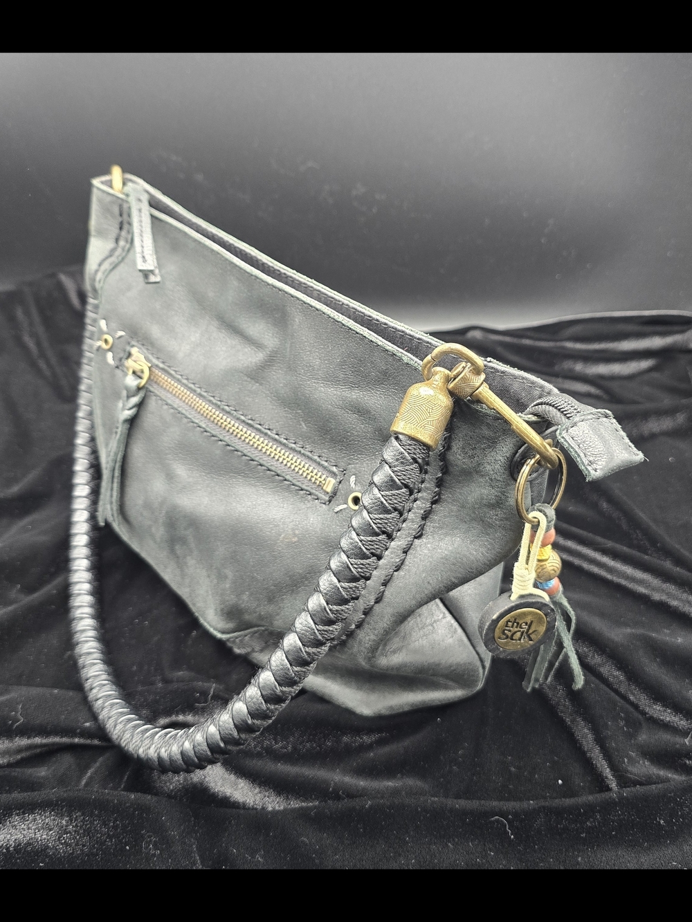 The Sak Braided-Handle Leather Shoulder Bag